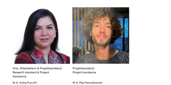 Es handelt sich um eine Bildkollage. Links befindet sich das Portait von Aisha Furrukh. Auf dem rechten Bild ist Pao Nowodworski zu sehen.