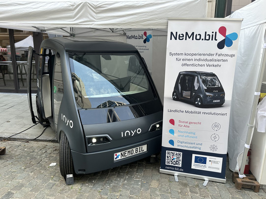 NeMo.Cab for viewing at the stand at the summer party of the NRW state representation in Brussels
