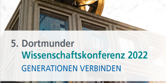 Flyer der 5. Wissenschaftskonferenz mit Foto des Dortmunder U