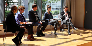 (v.l.n.r.) Christian Leroy (European Aluminium), Aurela Shtiza (IMA Europe), Klaus Peters (ESTEP), Sophie Grenade (IndustriALL), Miikka Nieminen (EUROFER)