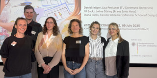 Die Vortragenden der Schwerpunkt-Session (von links nach rechts): Carolin Schreiber, Daniel Krüger, Lisa Preissner, Diana Cürlis, Jill Backs, Joline Düring