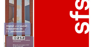 Flyer vom Dortmund Dialog 81 "Digital und sozial – Innovation im 21. Jahrhundert" zusammen mit dem Logo der Sozialforschungsstelle Dortmund