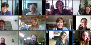 Screenshot der Videokonferenz mit zwöflf Mitgliedern