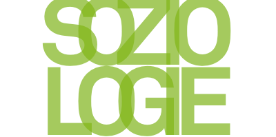 The logo consists of the word "sociology" written over two lines. The large, green letters are intertwined.