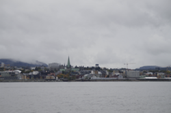 Blick auf Trondheim von der Insel Munkholmen