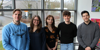 On 23 February 2024, the new Young Academy grantees met for the kick-off workshop. Pictured (from left to right): Dr. Ulrich Ludewig, Dr. Justine Stang-Rabrig, Dr. Alina Schmitz, Dr. Lukas Baumanns, Dr. Victor Medina-Olivares.