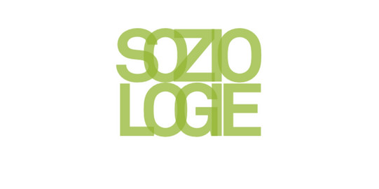 Das Logo besteht aus dem über zwei Zeilen geschriebenen Schriftzug "Soziologie". Die großen grünen Buchstaben überlappen sich jeweils links und rechts.