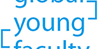Blaue Buchstaben auf weißem Grund: Global Young Faculty